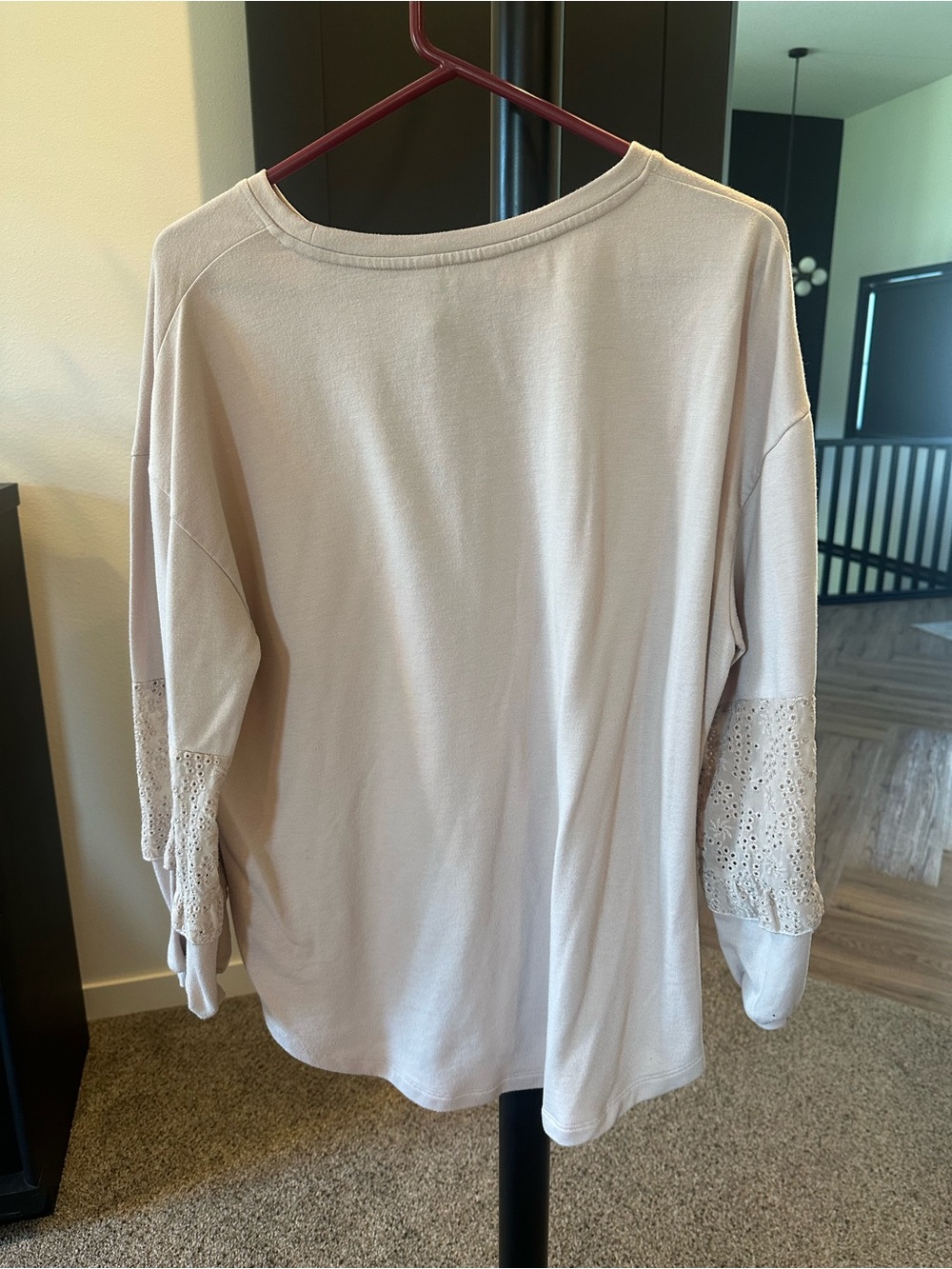 Matilda Jane Cream Eyelet Panel Long Sleeve Top - Picture 6 of 7